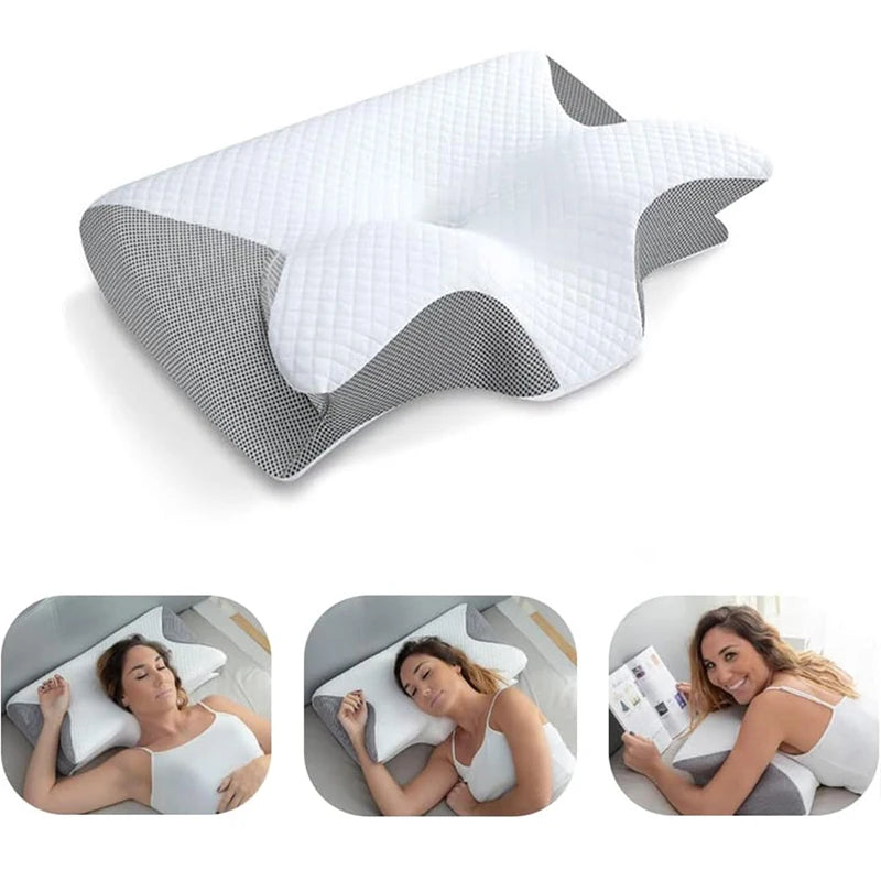 Memory Foam Cervical Pillow, 2 in 1 Ergonomic Contour Orthopedic Pillow